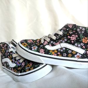 Toddler's Vans fun floral sk-8 zip shoes size 8